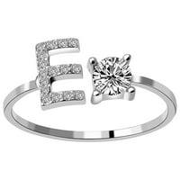 Pgeraug pokloni za žene modna i otvaranje slova s ​​dijamantskim prstenom dame nakita prsten e