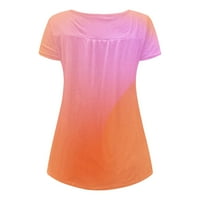 Ženske majice kratki rukav Tors Bluze Regularne fit T majice Pulover Tines vrhovi gradijentne majice