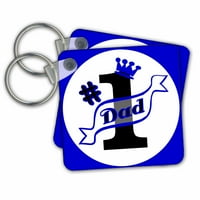 3Droza Broj jedan tata plavi - Ključni lanci, 2. po, skup od 2