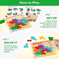 Drvena tangramska puzzle, uzorak u obliku boja Jigsaw mozak 3D logički IQ Game Geometric blokovi Montessori