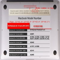 KAISHEK HARD SHELL COPT kompatibilan 2017 - otpustite staru verziju MacBook Air 13 sa mrežnom zaslonom Ne USB-C model: šareni B 0762