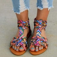 Sandale o plaži za žene za žene - udoban novi povremeni ravni ljetni nošenje na ženskim sandalama ljubičasta
