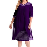 Haljina za ženske dame elegantne pletit čipke Cape haljina plus veličine modne tiskarske likene, poluge