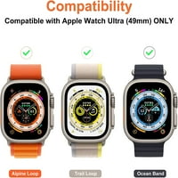 Mowei [5-pack] za Apple Watch Ultra Zaštitni ekran, 9h kaljeno staklo Ultra tanak vodootporan beskonačni HD štit za Apple Watch Ultra