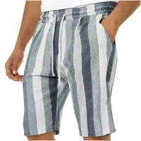 Elaililye modni muški kratke hlače Čvrsti povremeni elastični struk Stripe Pocket plaže kratke hlače
