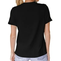 Broj Američki zalogaj zastava Moderan grafički majica za žene, majica kratkih rukava s jedinstvenim