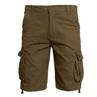 Leesechin muški kratke hlače Atletska casual čista boja na otvorenom Pocket plaža Radni pantalona za teretna kratke hlače za klirens siva 6xl