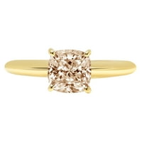 2.0ct jastuk za rezanje šampanjca simulirani dijamant 14k žuti zlatni godišnjički angažman prsten veličine