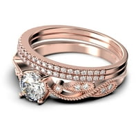 Dazzling Boho & Hippie 2. Carat Round Cut Diamond Moissite Classic Inspirisani zaručni prsten, jedinstveni
