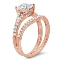 3. CT Princess Rez pravi prirodni dijamant SI1-si J-K 14k Rose Gold Angažiranje vjenčanih mladenka Dizajnerski