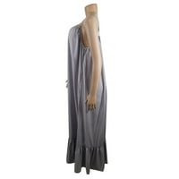 Uorcsa comfy modni casual čvrsti kaiš haljina Džepna bezbedna velika ljuljačka haljina siva