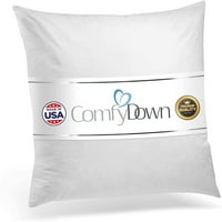 Dekorativni jastuk za bacanje, dolje i perje Full, pamučni prekrivač, umetnik s kvadratnim jastukom - izrađen u SAD-u