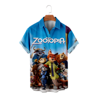 Zootopia Theme Nick Print Havajske košulje za muškarce, zootopia casual gumb niz havajske majice
