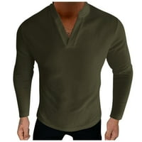 Ležerne majične majice Muške modne casual ovratnika Solidačka majica s dugim rukavima Top Bluze
