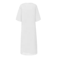 Ženski povremeni modni print o izrez srednje duge dužine dvije set haljine xl