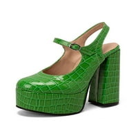 Woobling Dame Pumpe Platforma Mary Jane Heels Chunky sandale Modne haljine cipele Radni hodanje zelene