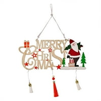 Božićna dekoracija Drvena šuplja tassel slova slova božićna stablo privjesak