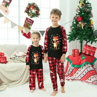 Porodica podudaranje božićne pidžame set plairani rukavi uzorak Ispis Holiday Festival za djecu roditeljska
