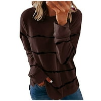 Majica Ženska ženska kontrastna boja dugih rukava Top pulover zveznicu