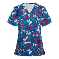 Ženske majice Plus size Ljetne žene kratki rukav V-izrez V-izrez Radna uniforma bluza