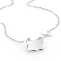 Ogrlica za zaključavanje retro dizajna jezera retro dizajn sova ribnjak u srebrnom kovertu Neonblond