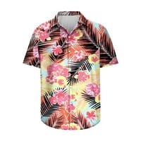 Ležerne prilike, majice na plaži Havajske majice Slatki cvjetni uzorak Grafički kratki rukav dolje Pulover