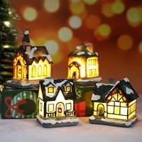 Farfi Xmas ukras robusna LED smola osvjetljava DIY božićnu lutku figuricu za spavaću sobu
