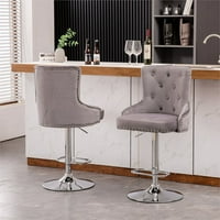 Alekselac 43.7 - 51.6 Podesive okretne baršunaste stolice u sivoj boji