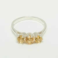 18k bijelo zlato Real Pravi originalni citrinski ženski Obećani prsten - veličina 5.75