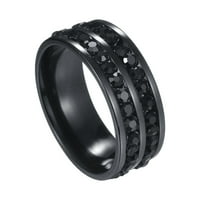 Ukrasi Wendunida, dva reda punih dijamantskih prstenova muška i ženski univerzalni prstenovi crni 12