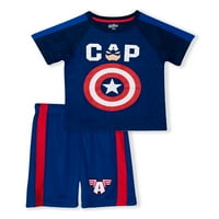 Kapetan Amerika Toddler Boys 'Poly Tee i mrežasti kratkih kratkih hlača