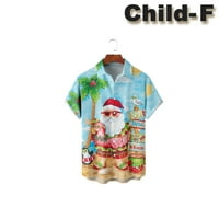 Muški i dječji božićni tisak kratkih rukava majica rever džep havajska majica Višestruka boja