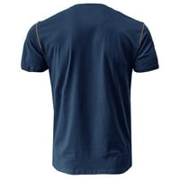 Muške Henley majice s kratkim rukavima majica modne casual osnovne pamučne čvrste majice Dnevno vrh