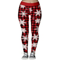 Yuemengxuan Christmas Casual Sports Pantalone, rastezanje tiskanih tajica za jogu, pilates