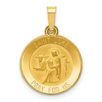 Carat u Karatsu 14k žuti zlatni polirani i satensku luku Medalj šuplji privjesak šarm sa 10k žutom zlatnom