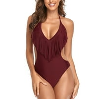 Hoksml Women kupaći kostim jednodijelni podstavljeni plus prekrivanje veličine Ispis Bikini zazor kupaćih