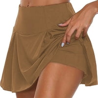HAITE HOLD COLL COLOR Lažne dvije mini pantalone Atletska elastična struka joga suknje jogger kratke