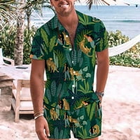 SkPabo Muška cvijeća majica Ljetna dvodijelna plaža Havajski setovi casual gumb niz majicu kratkih rukava