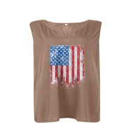 GVMFive Women Plus Veličina Američka zastava Print Sirst majica bez rukava 4 jula Okrugli vrat Ležerne