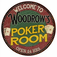 Woodrow's Poker soba 12 okrugli metalni znak kuhinjski bar zidni dekor 200120034457
