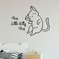 SLEEP Little Kitty Sleep Vinil zidni ukras Zidna naljepnica Dekoracija naljepnica Slatka kitty karakter