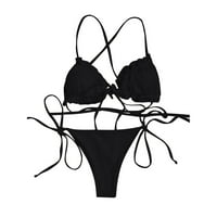 Oalirro Tankini kupaći kostimi za žene Dame Modni ubod u boji udubljeni izdvojeni bikini minimalistički seksi ženski kupaći kostim crni