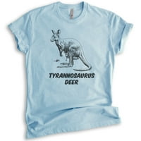 Tyrannosaurus Deer majica, unise ženska muska košulja, košulja kenguru, roo majica, Heather Light Blue,