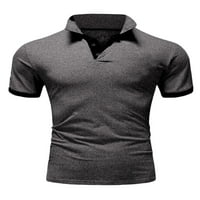 Ljetna casual poslovna polo majica za muškarce, pune boje patchwork tasteri za ovratnike sa spuštenim