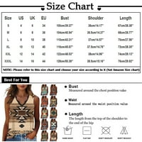 Ženski vrhovi bluza Grafički otisci bez rukava modne žene ljetne V-izrez T-majice Tunic Tee Siva 3xl