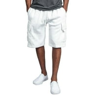 Muški teretni kratke hlače opušteno fit casual print workhout hlače bijeli l
