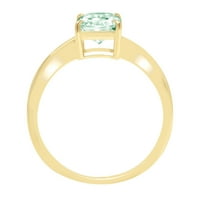 1,75ct zračenje rezano zelene simulirani dijamant 18k žuti zlatni godišnjički angažman prsten veličine
