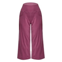 Durtebeua Labavi Ležerne prilike za žene plus veličine PLUS-a Pingene Capri hlače ružičasta