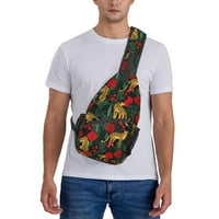 Leopards i ruže ruksak ruksak prsa za kosa Crossbody ramena torba Daypack za planinarenje Travel Women