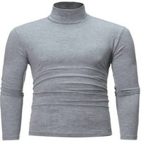 Men Casual Slim Fit Stretchy Base Majica dugih rukava Turtleneck majica